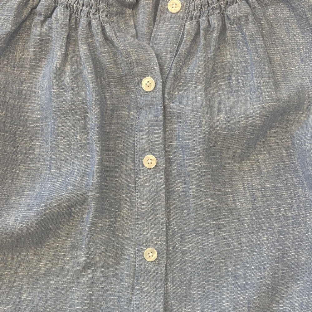 Boden Light Blue Linen Button-Front Midi Dress - Picture 7 of 15